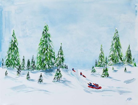 Winter Fun II by Julie DeRice art print