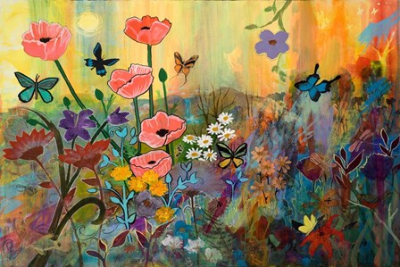 Pink Poppies in Paradise by Robin Maria art print