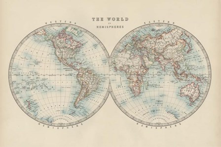 World in Hemispheres by Walt Johnston art print