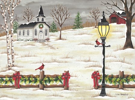 Christmas Lamppost by Lisa Kennedy art print