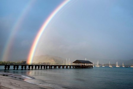 Rainbows at Hanalei by Daniel Burt art print