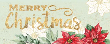Watercolor Poinsettia Merry Christmas by Beth Grove art print