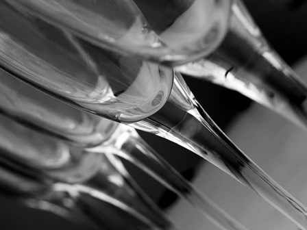 Champagne Flutes In A Row 2 by Clive Branson art print