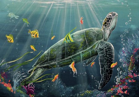 Reef Turtle by Greg Farrugia art print