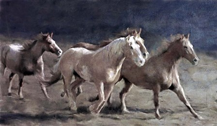 Rustic Running Horse Herd by Katrina Jones art print