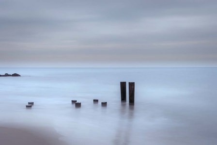 Beach Pilings on Stormy Sunrise, Cape May National Seashore, NJ by Jaynes Gallery / Danita Delimont art print