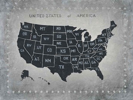 Riveting USA Map by James Wiens art print