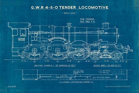 Locomotive Blueprint I by Wild Apple Portfolio art print