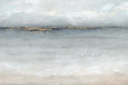 Serene Sea Grey Gold Landscape by Cynthia Coulter art print