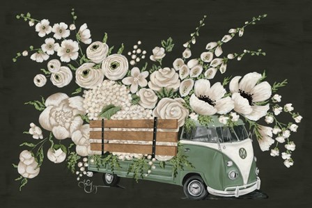 VW Bus Black by Hollihocks Art art print