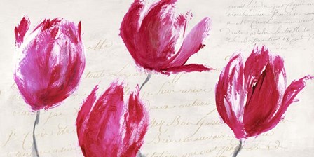 Crimson Tulips by Muriel Phelipau art print