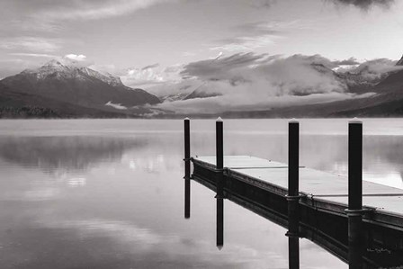 Lake McDonald Dock BW by Alan Majchrowicz art print