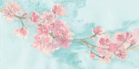 Cherry Blossom II Teal by Chris Paschke art print