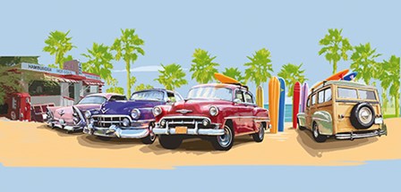 50s Surf Cars I by A.V. Art art print