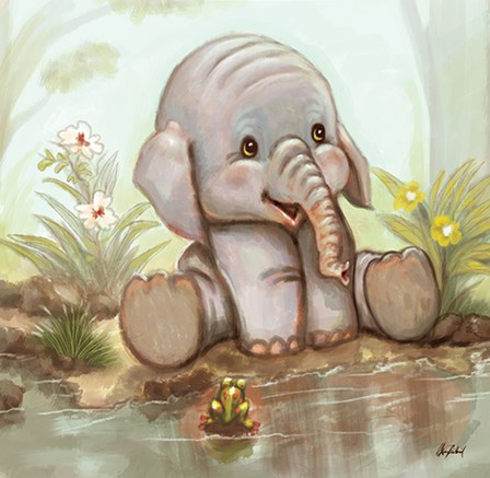 Baby Elephant by A.V. Art art print