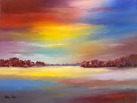 Landscape with Red Sky by A.V. Art art print