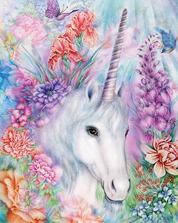 Floral Unicorn by P.S. Art Studios art print