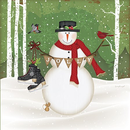 Jolly Snowman by Jennifer Pugh art print