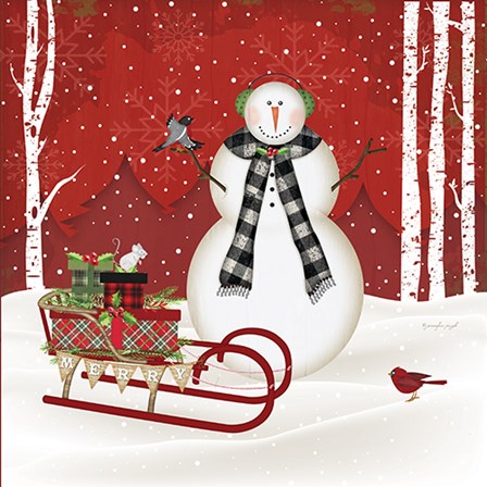 Merry Snowman by Jennifer Pugh art print