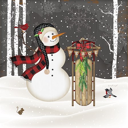 Peace Snowman by Jennifer Pugh art print