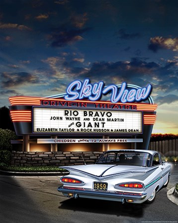 Skyview Drive In by Yellow Caf&#233; art print