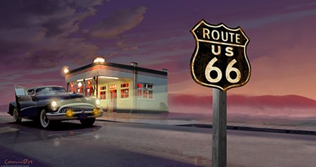 Route 66 by Yellow Caf&#233; art print