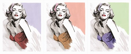 Three Faces of Marilyn by JG Studios art print