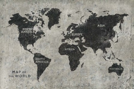 Grunge World Map by James Wiens art print