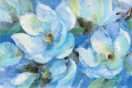 Blue Magnolias by Albena Hristova art print