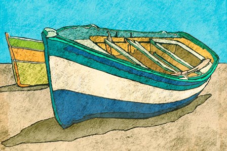 Blue Rowboat by Ynon Mabat art print