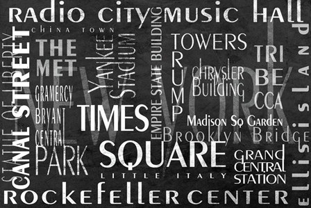 New York Places by SD Graphics Studio art print