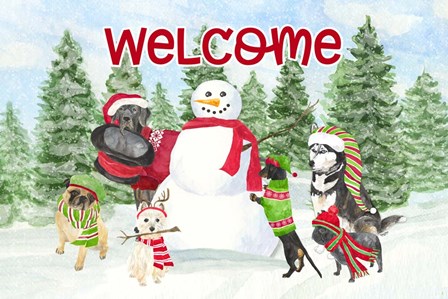 Dog Days of Christmas - Welcome by Tara Reed art print