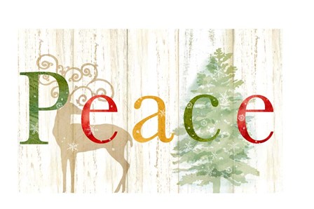 Peace Whitewash Wood sign by Cynthia Coulter art print