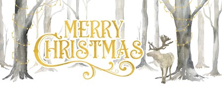 Christmas Forest panel I-Merry Christmas by Tara Reed art print