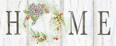 Holiday Gingham Wreath panel I by Cynthia Coulter art print