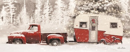 Christmas Camper with Bike by Lori Deiter art print