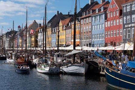 Colorful Buildings, Boats And Canal, Denmark, Copenhagen by Alan Klehr / Danita Delimont art print