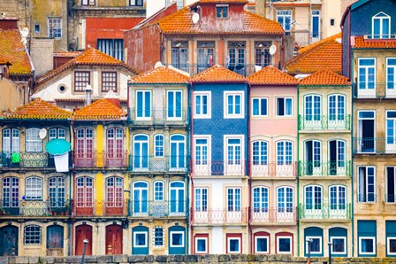 Europe, Portugal, Porto Colorful Building Facades Next To Douro River by Jaynes Gallery / Danita Delimont art print