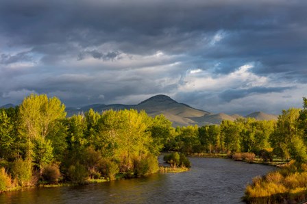 Dramatic Stormy Sunrise Light Strikes The Big Hole River Near Melrose, Montana by Chuck Haney / Danita Delimont art print