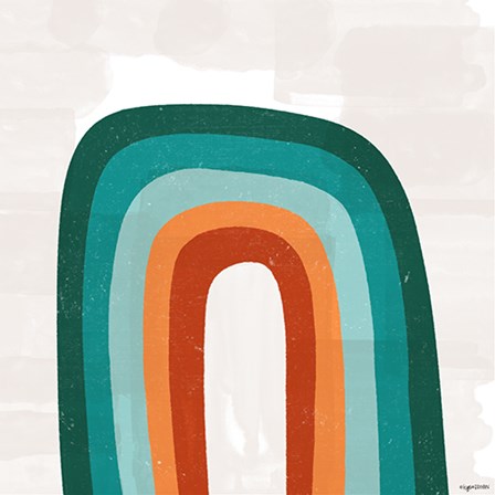 Teal Orange Rainbow by Kyra Brown art print