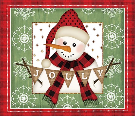 Jolly Snowman by Jennifer Pugh art print