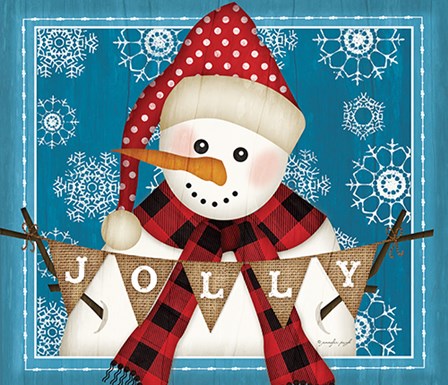 Jolly Snowman by Jennifer Pugh art print