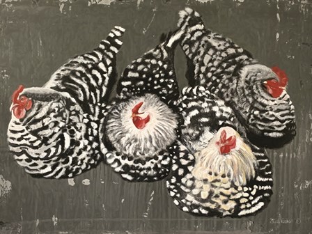 Four Hens by Suzi Redman art print