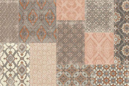 Venetian Patchwork I Orange Gray by Pela Studio art print