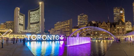 Nathan Phillips Square At Night Toronto, Canada by Panoramic Images art print