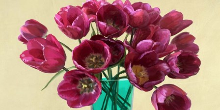 Red Tulips in a Glass Vase (detail) by Andrea Antinori art print