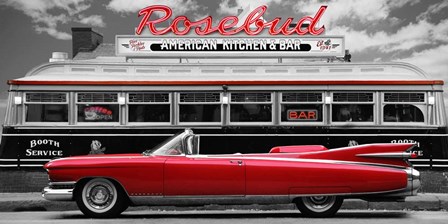 Vintage Beauty and Diner (Red) by Gasoline Images art print