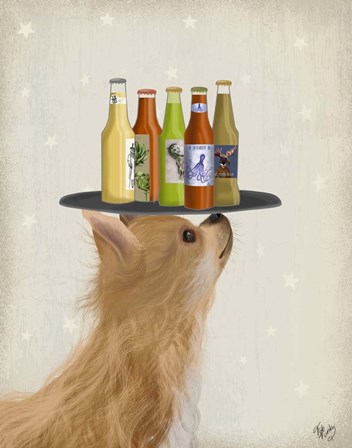Chihuahua Beer Lover by Fab Funky art print