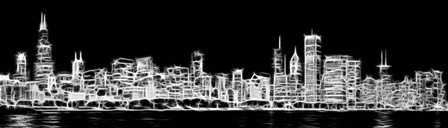 Chicago Skyline Fractal by Adam Romanowicz art print