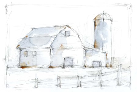 Barnyard Pencil Sketch I by Ethan Harper art print